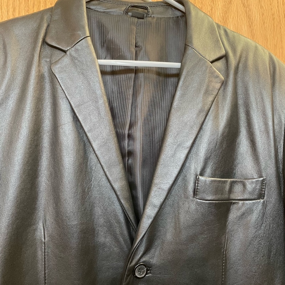 Alfani 100% black leather jacket